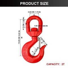 Suninlife 2 Ton Swivel Hook for Lifting-Heavy Duty Crane Hook Swivel Lifting …