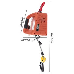 1100lbs Electric Winch 1500W 110V Portable 25ft Wireless Remote Overload Protect