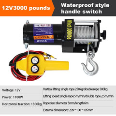 Electric Winch 12V/24V 1100W Car Mounted Winch Portable Small Crane Off-road Aut