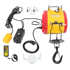 1100lbs 500kg 2in1 Portable Electric Hoist Winch Wire & Wireless Remote Control