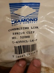 (8) Diamond #C-4350CL-16-P No. 52MS Spring Clip Connecting Link USA NEW (C)