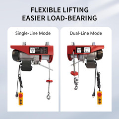 Electric Hoist, 440 Lbs Material Handling Tool, 110V Electric Winch with 14Ft Wi