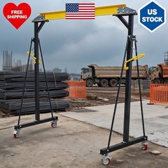 Adjustable 1 Ton Gantry Crane 2200Lbs Capacity, Portable Shop Lift Hoist