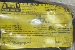 ADB 34521 HEAVY DUTY HOIST RING M14-2.0 x 32mm 1500 KG 3307 LBS 45 NM New Sealed