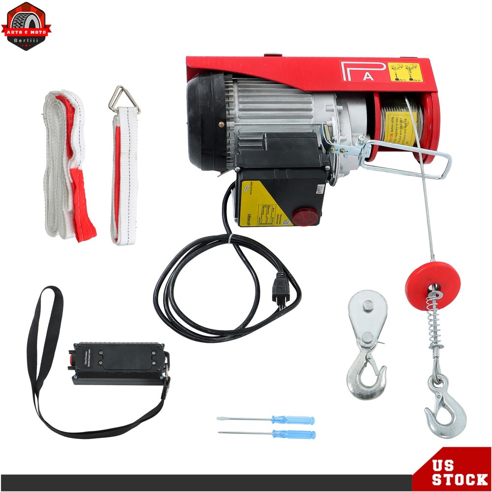 880lb Electric Hoist 110 V with 328ft Remote Control, 40ft/20ft Lifting Height