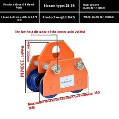 Manual Trolley 0.5/1/2/3/t Ton I-Beam Pulley Block Lifting Pulley Hand-Operated
