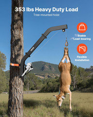 300 Lbs Load Capacity, Hunting Deer Hoist with 2-Inch Receiver, 360-Degree Swive