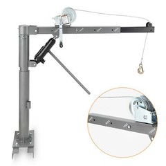 1000LBS Lift Crane Hydraulic Jack Hoist 360° Swivel Lifting with Manual Winch
