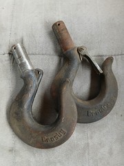 2 Crosby Hoist Hooksheavy Duty Steel Used Condition See Pictures for Details