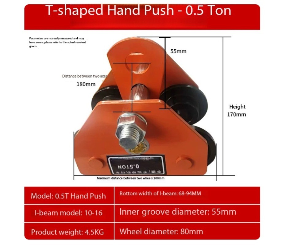 Hand-Pushed and Hand-Pulled Trolleys I-Beam Pulley Blocks Lifting Pulleys