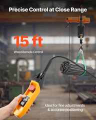 2200LB Electric Chain Hoist 120V 20FT Lift w/ Wired Remote G100