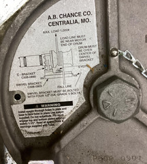 Hubbell P308-0901 C3080903 AB Chance Capstan Hoist Swivel Bracket For 1,000 lb