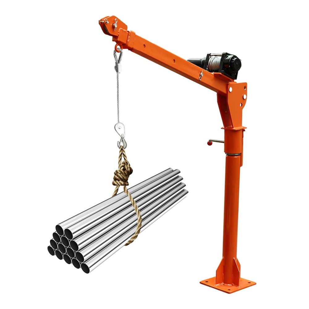 Truck Mounted Crane Hoist 12V Electric Winch 1100 lbs for Pickup