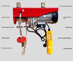 Wire Rope Electric Hoist Crane Compact Home Winch Crane Hoist Lift PA200/300