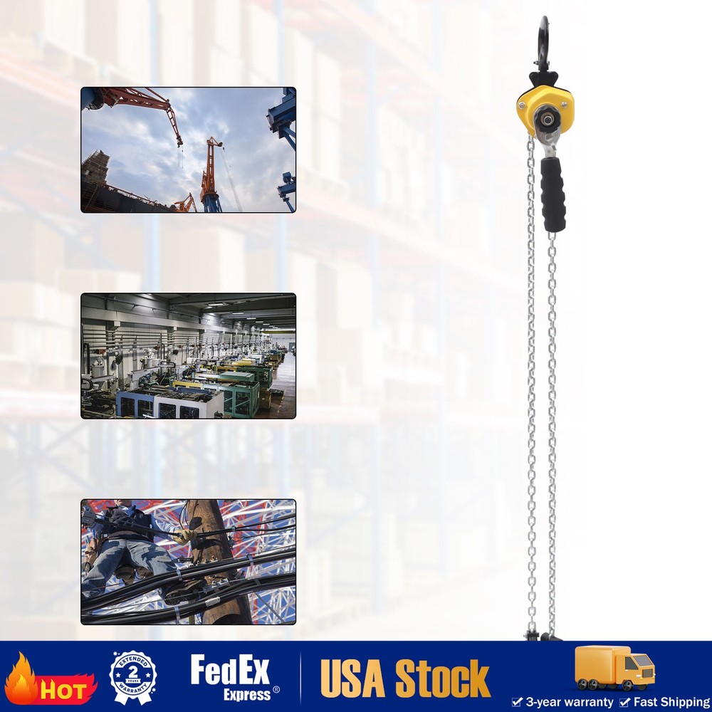 0.25 Ton Mini Lever Block Chain Hoist Ratchet Type Come Along Puller 5FT Lift