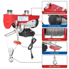 Electric Hoist 880lbs/400kg Crane Winch with Wireless Remote Control 850W 110V
