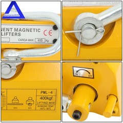 Magnetic Lifter Lifting Magnet 880 lbs/400 kg 2.5 Safety Factor Neodymium Hoist