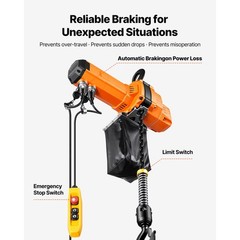 2200 lbs Electric Chain Hoist, 10 ft Lift, 120V, Wired Remote