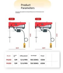 Mini Electric Hoist 220V for Home Renovation Lifting Compact Winch Hoist