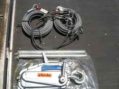 GRIPHOIST T-20 with 2 60′ by 1/2″ Cables 2 5/16″ by 4′ Cables. HOIST