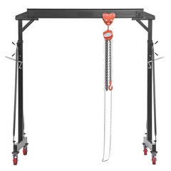 Uimoso Adjustable Gantry Crane 4400 lbs Capacity, 99.6″-146.9″ Height w/Trolley