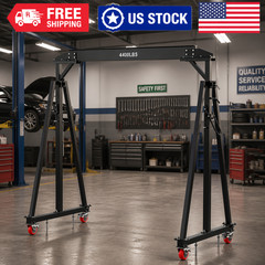 Adjustable Gantry Crane 2 Ton 4400 LBS, 12 Positions i Beam Hoist for Warehouse