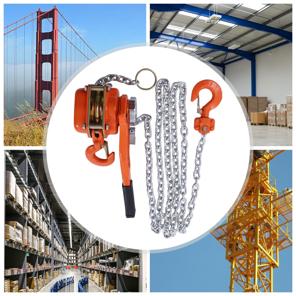 1650LBS 3/4 Ton 10ft Lever Block Chain Hoist Ratchet Type Come Along Puller !.