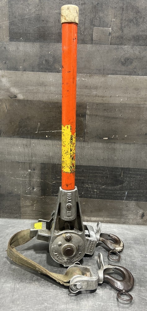 Chance Hoist 1 Ton Hot Stick Ratcheting Strap Hoist. Item ID #28. Used Surplus