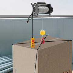 880Lbs Electric Winch Hoist w/Emergency Stop, 100ft Cable for Garage/Lifting US
