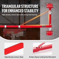 Electric Hoist Support Arm 660LBS Capacity 180 Degree Swivel for Workshop Garage