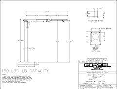 GORBEL PIVOT PRO JIB CRANE – 150 LB CAPACITY, SPAN 10 FT, HUB 10 FT