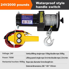 Electric Winch 12V/24V 1100W Car Mounted Winch Portable Small Crane Off-road Aut