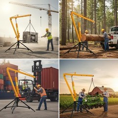Hitch Mounted Hydraulic Truck Crane 1000lb 360° Swivel for Pickup