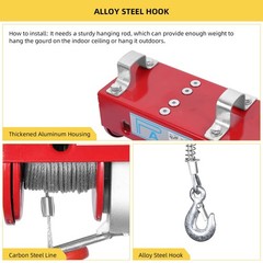 Electric Hoist w/Remote Control, 110V Lifting Height Electric Winch for Workshop