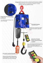 Electric Hoist Winch Portable Crane Wireless or Wire Remote Control Lifting