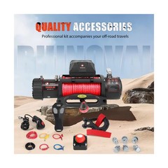 13000lb Electric Winch, Synthetic Rope, Battery Disconnect Switch, Low Profil…
