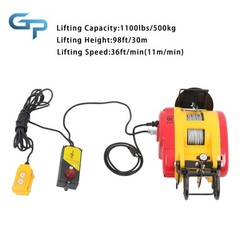 1100 LBS Winch Wire and Wireless Remote Control 2in1 Portable Electric Hoist