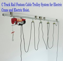 Cable Trolley for Electric Hoist Cable,C Track Rail Festoon Cable Trolley System