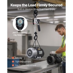 Manual Lever Chain Hoist, 1/ 4 Ton 550 Lbs, 5 Ft Lift, G80 Steel Chain, Dual