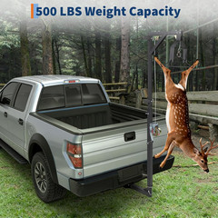 500LBS Heavy-Duty Deer Hoist Kit with Winch & Gambrel, Hitch Game Hoist with Lif