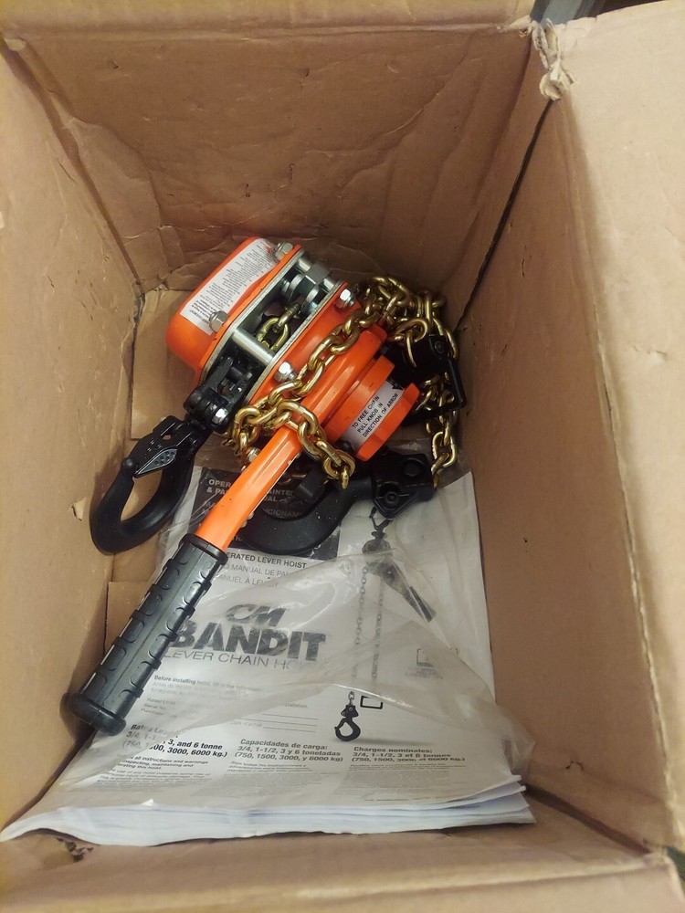 CMCO – BANDIT RATCHET LEVER HOIST – 3/4 TON CAPACITY – 5 FT LIFT