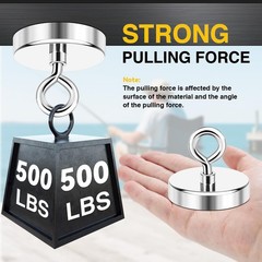 DIYMAG Super Strong Neodymium Fishing Magnets, 60mm(2.36 inches), Single Hole