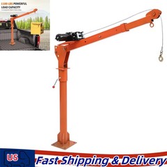 1100 Lbs Truck Hoist Crane Folding Truck Mounted W/Electric Winch 3500Lbs Pickup