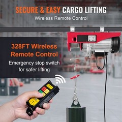 Electric Hoist Crane Winch 1760 lbs with 328 ft Wireless Remote Control
