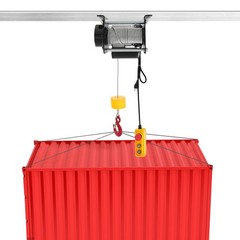 880Lbs Electric Winch Hoist w/Emergency Stop, 100ft Cable for Garage/Lifting US
