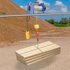 Electric Hoist Winch With Wired Control 881LBS Long Steel Wire Rope Lifting Tool