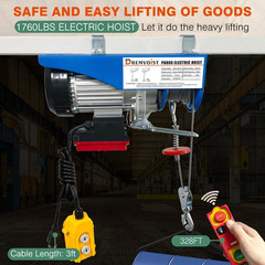 Electric Hoist with Remote Control,1760Lbs Electric Hoist 110 Volt,Electric Hois