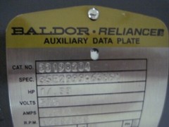 Baldor Reliance 33198204 Motor 3-Phase 1/.33 HP 1725/575 RPM Weatherproof 575V