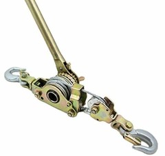 4400LB 2 TON HOIST RATCHET HAND LEVER PULLER COME ALONG DOUBLE HOOKS CABLE HD