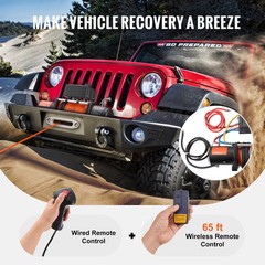 13500lbs Electric Winch Car Truck Winch 80ft Rope Wireless &Wired Remote Control